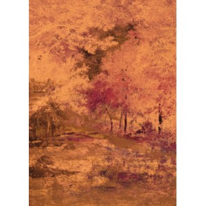 Komar Vlies Fototapete Autumna (200x280 cm) mit Herbstwald-Motiv in warmen Farben.