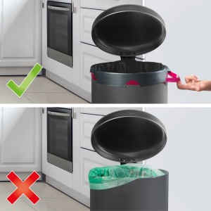 Swirl Müllbeutel 10L mit Fixierband im Einsatz: Sicherer Halt und einfache Handhabung.