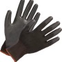 Schwarze PU Arbeitshandschuhe, Größe 10, für Montage und Logistik.