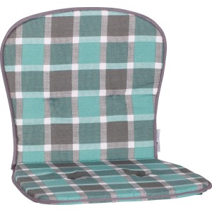 Beo Niedriglehner Auflage Mono Palma für Stapelstühle, kariert in Grün und Grau.