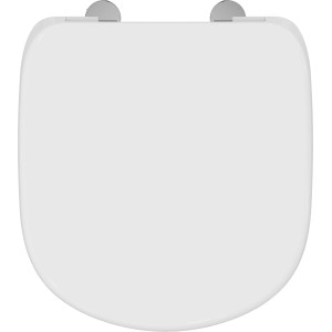 Weißer Ideal Standard WC-Sitz Eurovit Plus mit Softclosing für Kompakt-WC, Draufsicht.