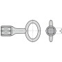 Basi Dornschlüssel, technische Zeichnung. 8mm Vierkant für Zylinder, Müllbehälter, Absperrpfosten.