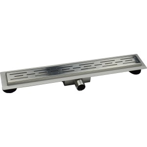 Verosan+ Duschrinne Isel 70 cm mit Edelstahlrost und Ablauf für bodengleiche Dusche.