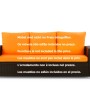 Orangefarbenes Gartenkissen-Set für 3-Sitzer Polyrattan-Gartensofa.
