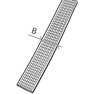 Grauer Conacord Rollladengurt, 15 mm breit, aus Polypropylen (Meterware).