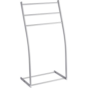 Wenko Handtuch- & Kleiderständer Almeria, silberfarben mit drei Stangen.