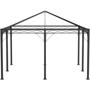 Eleo Pavillon Metall Torino 310,5 cm x 408 cm x 408 cm Pulverbeschichtet Schwarz