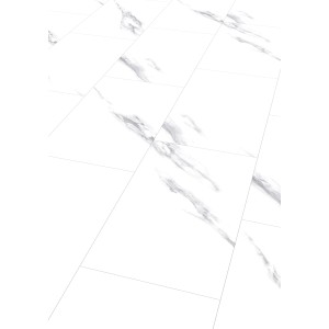 Click-Vinylboden Fliese XL Town Fargo Marble, weiße Marmoroptik für strapazierfähige Böden.