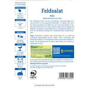 Kiepenkerl Feldsalat Gala Samenpackung mit Anbauhinweisen.