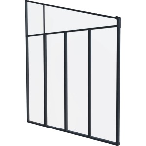 Palram Canopia Seitenwand 3 m, anthrazit, für Terrassenüberdachung, transparente Polycarbonatplatte.