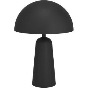 Schwarze Aranzola Tischleuchte mit weißer Innenseite des Lampenschirms.