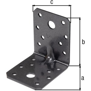 Schwerlast-Winkelverbinder 70x70x55 mm, Stahl, duplexbeschichtet, mit Löchern zur einfachen Montage.