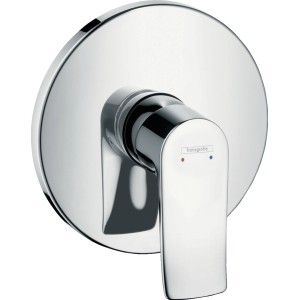 Hansgrohe Metris Unterputz Brausemischer in Chrom mit Hebel und runder Rosette.