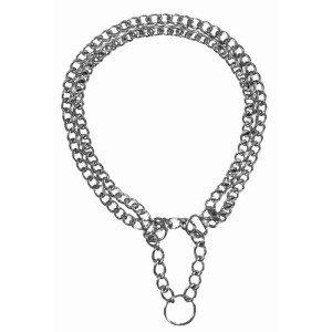 Trixie Zug-Stopp Kettenhalsband, 2-reihig, Metall, 35cm. Für Hunde, die beim Gassigehen ziehen.