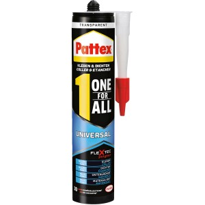 Pattex One for All Transparent, 310g Kartusche, Montagekleber für vielfältige Anwendungen.