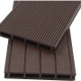Home Deluxe WPC Terrassendielen Samana, dunkelbraun, mit geriffelter und glatter Oberfläche.