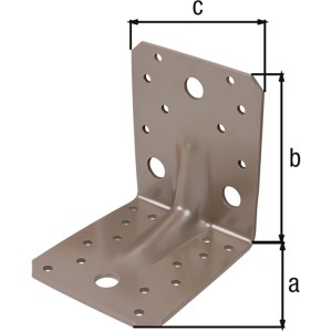 Duravis Schwerlast Winkelverbinder perlbeige, 105x105x90mm, Stahl mit Löchern zur einfachen Montage.