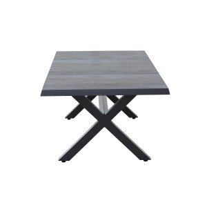 Rechteckiger Siena Garden Gartentisch Sincro in Grau mit Keramik-Tischplatte und Aluminiumgestell.