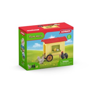 Schleich Hühnerstall Farm World Spielset mit Hühnern, Hahn und Küken, detailreich und handbemalt.