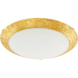 Moderne LED-Deckenleuchte Montenovo in Weiß-Gold für Wohn- und Schlafzimmer.