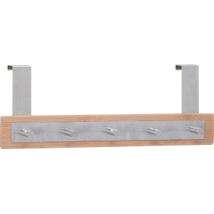 Türgarderobe aus Bambus mit fünf Haken und Metallaufhängung.