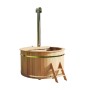 Holz-Badefass Bergen mit Ofenrohr und Leiter, Ø 200 cm. Hot Tub aus Fichte für 3-4 Personen.