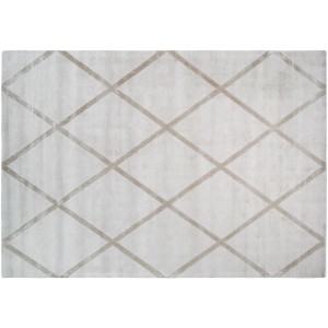Kayoom Kurzflorteppich Luxury 210 in Elfenbein-Taupe mit Rautenmuster, 80x150 cm.