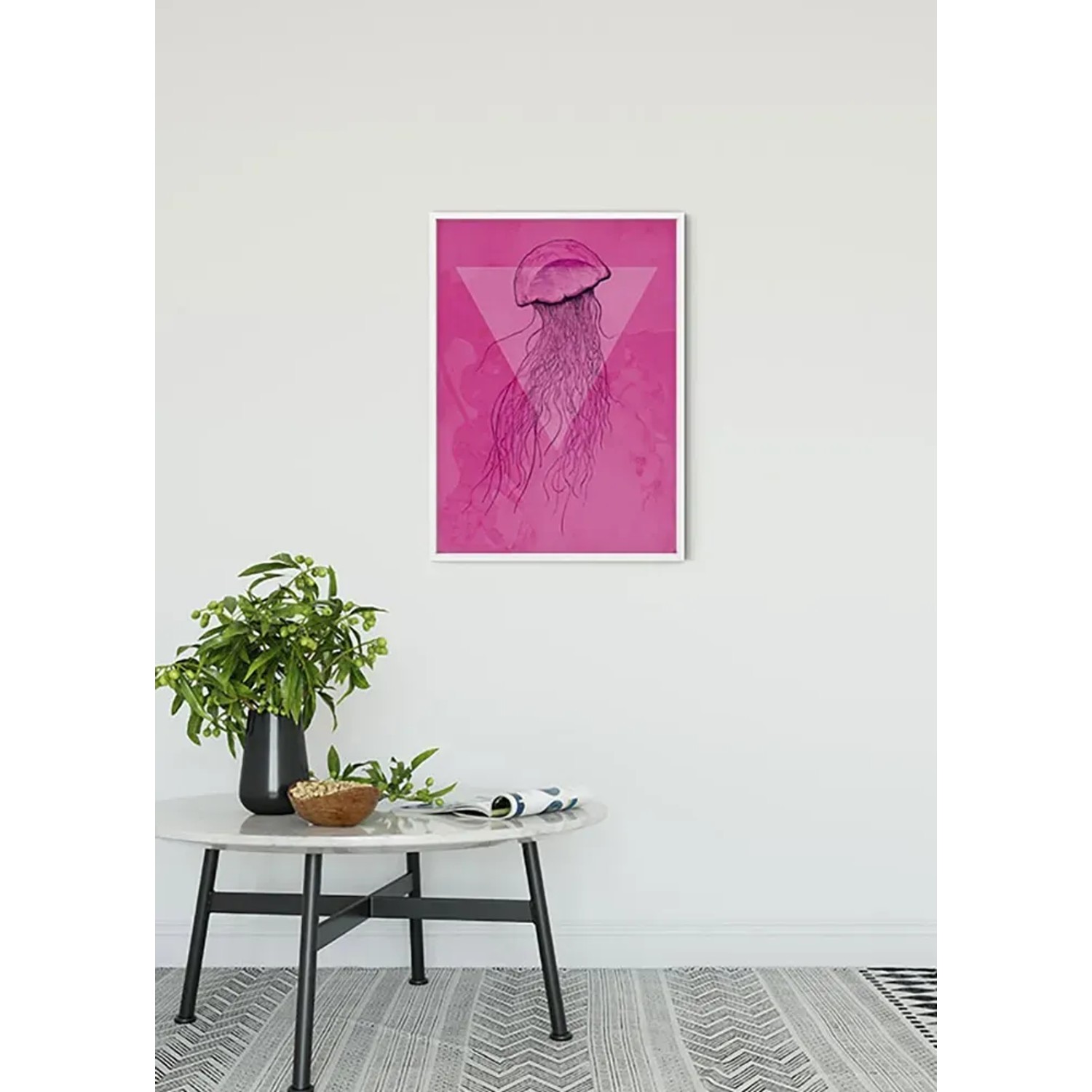 Komar Wandbild Jellyfish Pink, 50x70 cm, Quallen-Motiv in Pink.