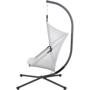 Siena Garden Hängesessel Yobaya Easy Grey mit Stahlgestell und luftigem Mesh-Bezug.