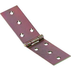 Gelb verzinktes, breites Tischband (140x34mm) für bewegliche Verbindungen, z.B. Gartenmöbel.