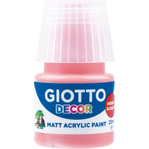 Giotto Decor Acrylfarbe Hellrosa, 25ml, matte Acrylfarbe für Hobby und Bastelarbeiten.