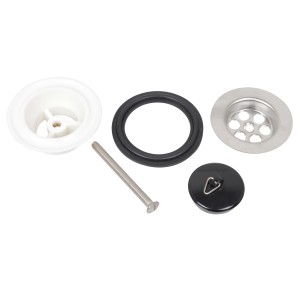 Kirchhoff Universalventilkelch, poliert, 41,9 mm, mit weißer Kunststoffverschraubung.