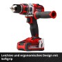 Einhell Akku-Bohrschrauber TP-CD 18/80 Li BL Solo, rot/schwarz, mit Zusatzhandgriff.