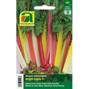 Austrosaat Mangold Bright Lights F1 Saatgut mit bunten Stielen.