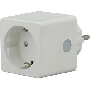 Weißer Smart & Easy WiFi Steckdosenadapter für programmierbares Schalten.
