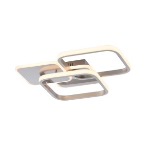 Moderne LED-Deckenleuchte Sevent von Just Light, Stahl, quadratisches Design.