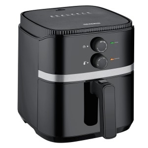 Schwarze Severin Heißluftfritteuse FR 2452 für fettarmes Frittieren.