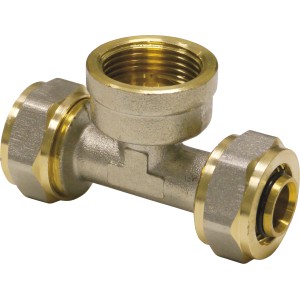 PIPETEC Schraub-T-Stück mit Innengewinde 20 mm x 2 mm - 3/4" - 20 mm x 2 mm