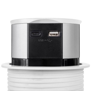 Emuca USB Wiederaufladbare LED Wandleuchte Kaus Black mit Berührungssensor L600 mm Kunststoff und Aluminium Schwarz Metallic