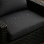 Anthrazitfarbenes Gartenkissen-Set für Polyrattan-Möbel, wasserabweisend.