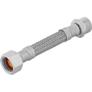 Flexibler Edelstahl Flexschlauch 14,9 mm x 16,7 mm, 100 mm Länge für Trinkwasserinstallation.