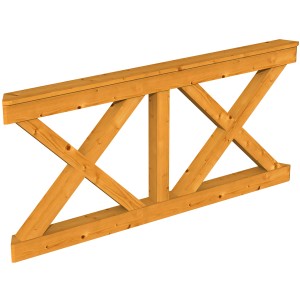 Skan Holz Brüstung Andreaskreuz, 180x84 cm, Fichte Eiche hell, Zubehör für Lauben & Pavillons.