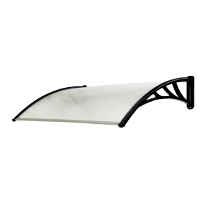 Gutta Pultvordach ECO 120, schwarz/klar, 120x80 cm. Wetterfestes Vordach für Hauseingänge.