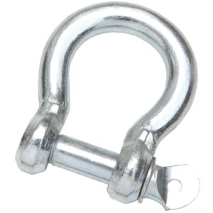 Conacord geschweifter Stahlschäkel, 6 mm Durchmesser, 40 mm Länge, silber. Robuster Beschlag.