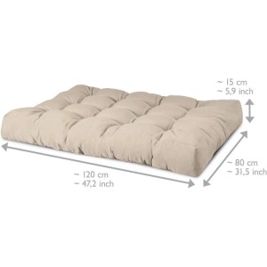Beautissu Palettenkissen ECO Style, Sitzkissen 120x80x15cm, Natur, für Europaletten.