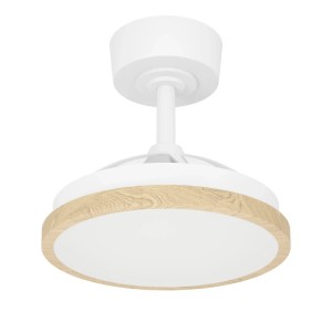 Eglo LED-Deckenventilator Malpica mit Holz-Optik, 63 cm Durchmesser.
