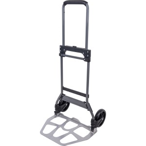 Faltbare Sackkarre für bis zu 100 kg, ideal für den Transport schwerer Lasten im Haus und Garten.