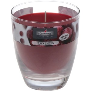 Steinhart Duftkerze Altrot im Glas, 10,7x9,2cm. Stumpenkerze mit Kirschduft.