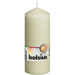 Elfenbeinfarbene Stumpenkerze (150/58) von Bolsius, ideal für gemütliche Stunden.