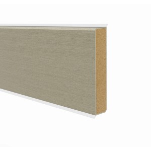 Sockelleiste Cubu flex life 60 in Champagner, folierte Fußleiste mit Weichlippen.